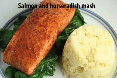 salmon and horseradish mash